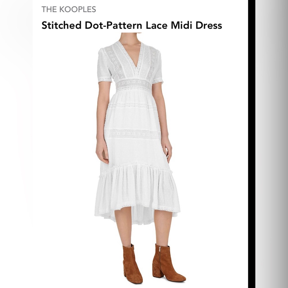 REVOLVE x The Kooples White Lace V-Neck Dress size 4